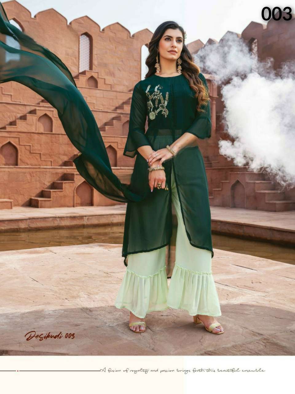 S3forever-Desi Kudi-Handwork-Zardosi-Fox-Georgette-Kurti- Bottom-Dupatta-003